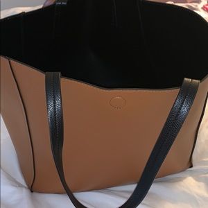 Large Inside out large tote , black and brown